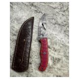 New Damascus Knife With Sheath