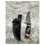 New Damascus Knife With Sheath