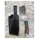 New Damascus Knife With Sheath