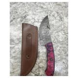 New Damascus Knife With Sheath
