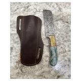 New Damascus Knife With Sheath