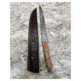 New Damascus Knife With Sheath