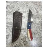 New Damascus Knife With Sheath