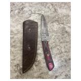 New Damascus Knife With Sheath