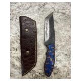 New Damascus Knife With Sheath