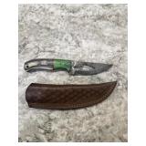 New Damascus Knife With Sheath