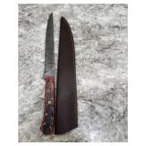New Damascus Knife With Sheath