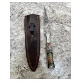 New Damascus Knife With Sheath