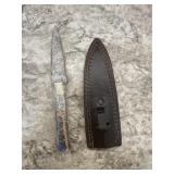 New Damascus Knife With Sheath