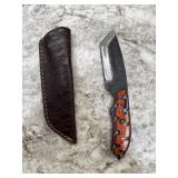 New Damascus Knife With Sheath
