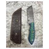 New Damascus Knife With Sheath