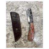 New Damascus Knife With Sheath