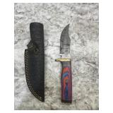 New Damascus Knife With Sheath