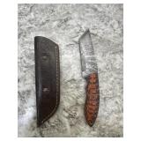 New Damascus Knife With Sheath