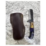 New Damascus Knife With Sheath