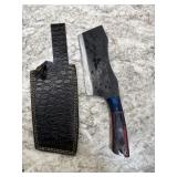 New Damascus Knife With Sheath