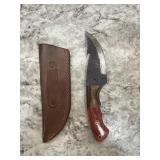 New Damascus Knife With Sheath