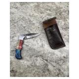 New Damascus Knife With Sheath