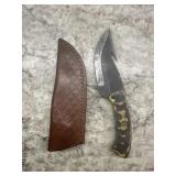 New Damascus Knife With Sheath