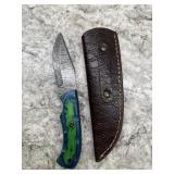 New Damascus Knife With Sheath