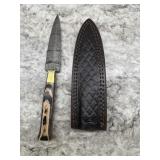 New Damascus Knife With Sheath