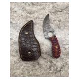 New Damascus Knife With Sheath