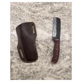 New Damascus Knife With Sheath