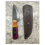 New Damascus Knife With Sheath