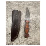 New Damascus Knife With Sheath