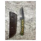 New Damascus Knife With Sheath