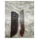 New Damascus Knife With Sheath