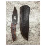 New Damascus Knife With Sheath
