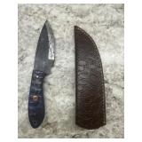 New Damascus Knife With Sheath