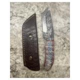 New Damascus Knife With Sheath