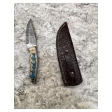New Damascus Knife With Sheath