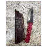 New Damascus Knife With Sheath