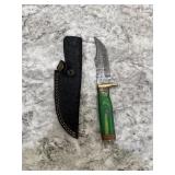 New Damascus Knife With Sheath