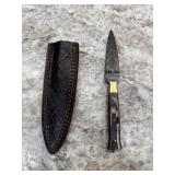 New Damascus Knife With Sheath