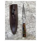 New Damascus Knife With Sheath