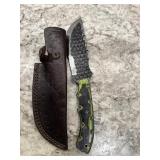 New Damascus Knife With Sheath