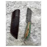 New Damascus Knife With Sheath