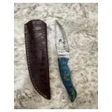 New Damascus Knife With Sheath