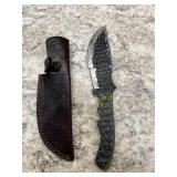 New Damascus Knife With Sheath