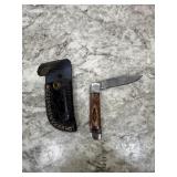 New Damascus Knife With Sheath