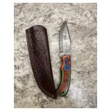 New Damascus Knife With Sheath