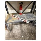 level with fire extinguisher