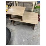 mid-century modern two-tier step end table