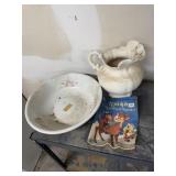 Ceramic pitcher with wash basin set