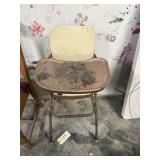 mid-century metal folding high chair