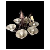 6-light bronze metal chandelier